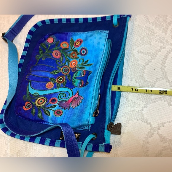 Laurel Burch Vibrant Blue Cat Crossbody Bag - Picture 7 of 11